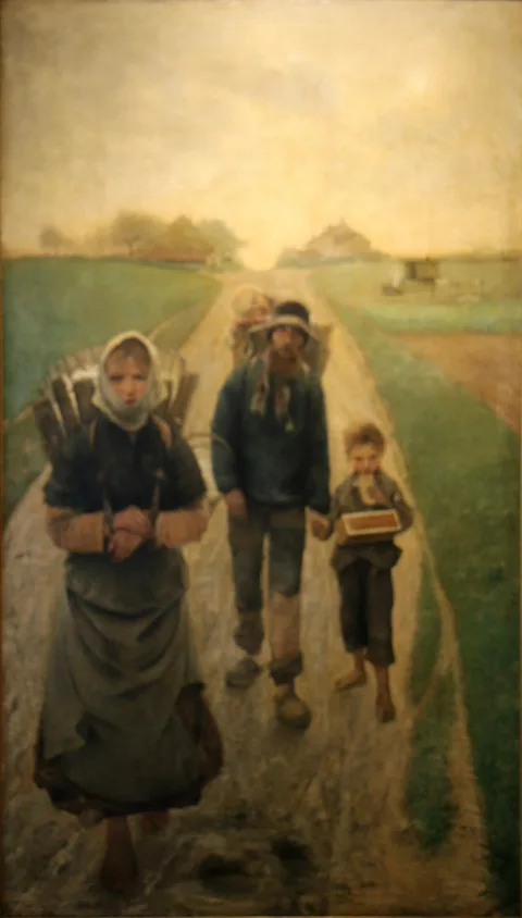 Léon Frédéric, The chalk sellers-In the morning