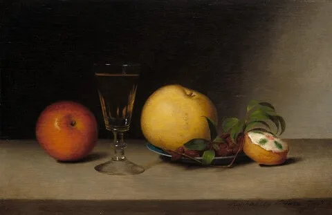 Raphaelle Peale, Still Life with Apples, Sherry, and Tea Cake