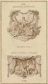 Hubert-François Gravelot, Nine Children Listening to a Girl Tell a Story; A Boy Handing a Purse to a Girl Seated on a Bed