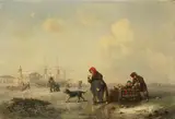 Theodor Hildebrandt, The Newa river at St. Petersburg in Winter