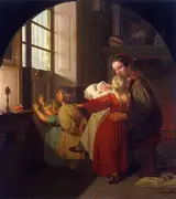 Theodor Hildebrandt, Children Expecting the Christmas Feast