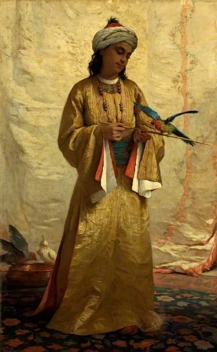 Henriette Browne, A Moorish Girl with a Parakeet