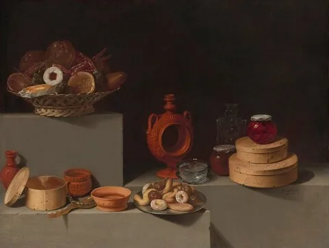 Juan van der Hamen, Still Life with Sweets and Pottery
