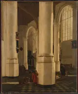 Hendrick Cornelisz. van Vliet, Interior of the Oude Kerk, Delft, with the tomb of Pieter Pietersz Heijn (15881629), vice admiral of Holland