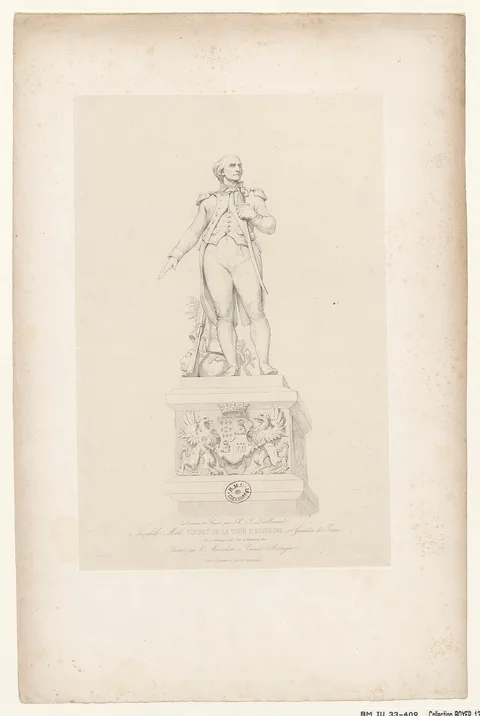 Carlo Marochetti, Théophile-Malo Corret de La Tour d'Auvergne, 1er Grenadier de France, Né en Bretagne 1743, Tué à Neubourg 1800. Statue par C. Marochetti à Caraix (Bretagne) BOYER 1337