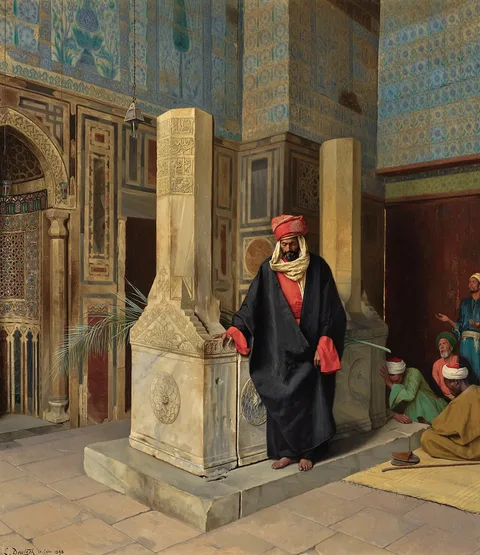 Ludwig Deutsch, Praying in the Blue Mosque, Cairo