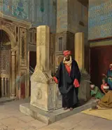 Ludwig Deutsch, Praying in the Blue Mosque, Cairo