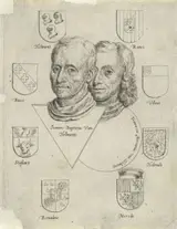 Cornelis de Man, Portretten van Joannes Baptista van Helmont en Franciscus Mercurius van Helmont met acht wapenschilden