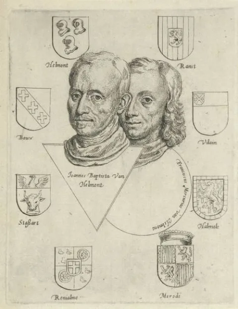 Cornelis de Man, Portretten van Joannes Baptista van Helmont en Franciscus Mercurius van Helmont met acht wapens