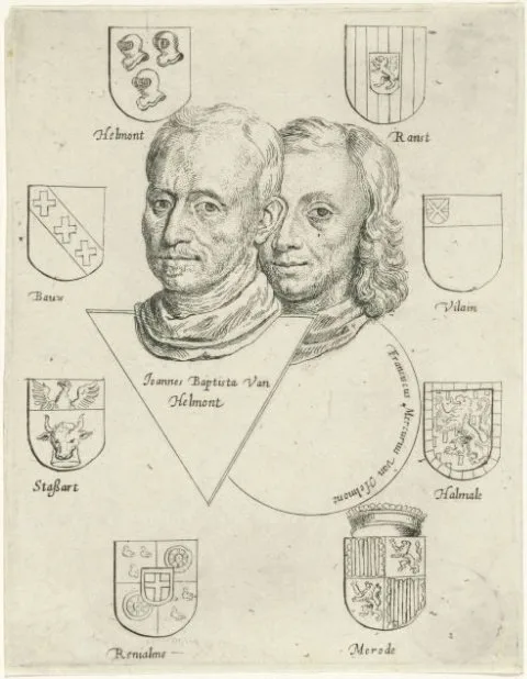 Cornelis de Man, Portretten van Joannes Baptista van Helmont en Franciscus Mercurius van Helmont met acht wapens