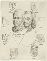 Cornelis de Man, Portretten van Joannes Baptista van Helmont en Franciscus Mercurius van Helmont met acht wapens