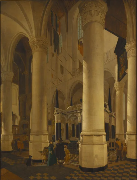 Gerard Houckgeest, Interior of Nieuwe Kerk in Delft with the Tomb of William I