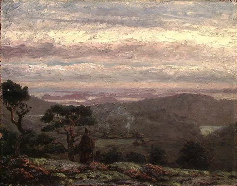 Olaf Isaachsen, Friars in an Evening Landscape