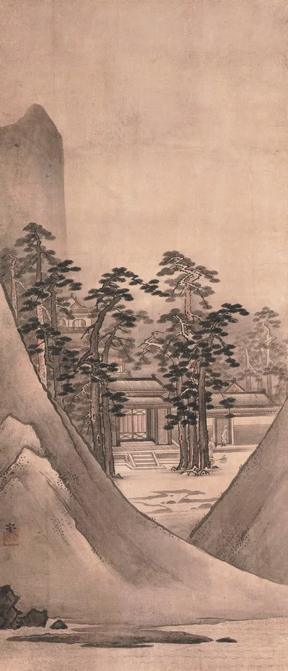 Kanō Sansetsu, Landscape with Temple