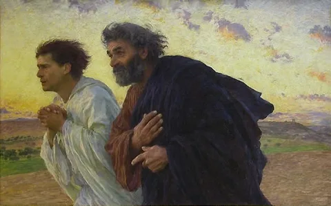 Eugène Burnand, The disciples Peter and John running to the tomb on the morning of the resurrection