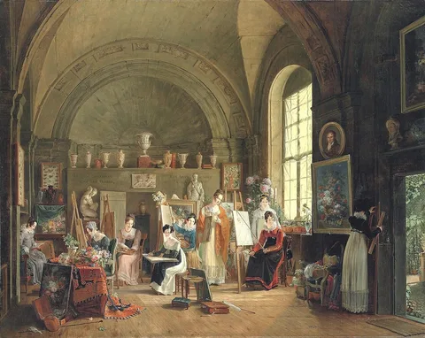 Philippe-Jacques van Bree, Interior of the Studio of Van Dael and his students at the Sorbonne