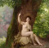 Gustave-Claude-Étienne Courtois, Woman as Diana in nature