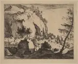 Roelant Roghman, Rocky Landscape with Fir: pl.4