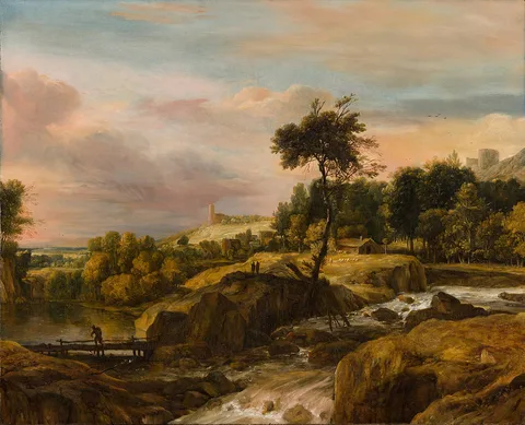 Roelant Roghman, Mountainous Landscape with Waterfall