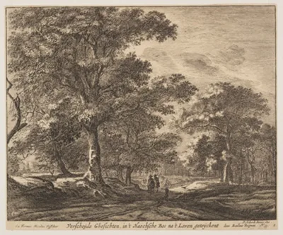 Roelant Roghman, Plate 1, from Six Views in the Wood of The Hague (Verscheÿde Ghesichten)