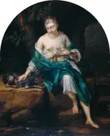 Herman van der Mijn, A Woman with a Dog