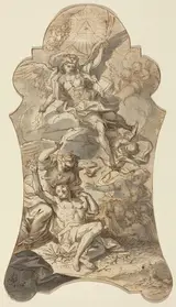 Johann Georg Bergmüller, The Holy Angels Protecting a Hermit from Evils