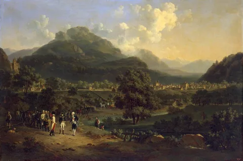 Hippolyte Lecomte, Meeting of Napoleon with the Ambassadors of the Austrian Emperor near Leoben, Steiermark on 7(18) April, 1797