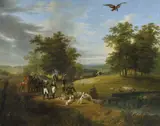 Hippolyte Lecomte, Charles Ferdinand d’Artois, Duc de Berry (1778-1820) shooting an Eagle in the Forest of Fontainebleau