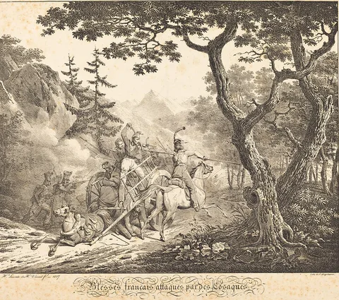 Hippolyte Lecomte, Wounded French Attacked by a Cosack