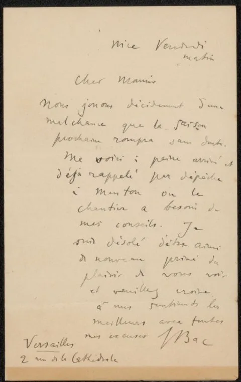 Ferdinand Bac, Brief aan Philip Zilcken