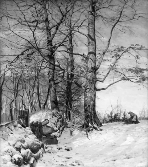 Thorvald Niss, Fra Folehaven. Et stengærde ved et skovbryn