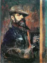 Ignacio Pinazo Camarlench, Self-Portrait Painting (Young Man with a Hat)