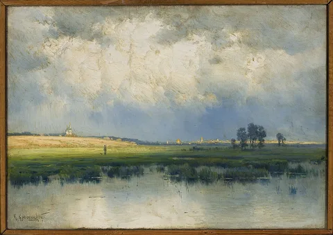 Constantin Kryjitski, Landscape with a pond.