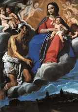 Domenico Fiasella, Virgin and San Lazzaro interceding the for the city of Sarzana