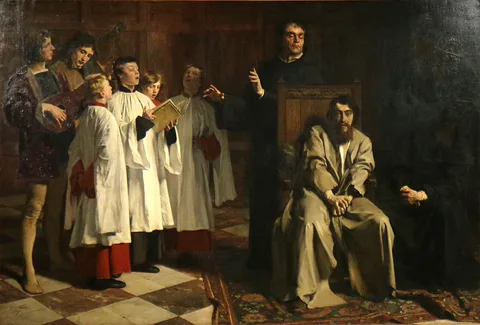 Emile Wauters, The painter Hugo van der Goes in the Rouge-Cloître Abbey