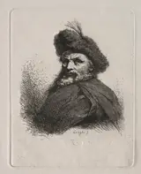 Giuseppe Longhi, Bust of a Man with a Fur Cap