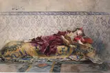 Alexander Louis Leloir, Moroccan Girl, Playing a Stringed Instrument