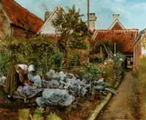 Henri de Braekeleer, A Flemish Kitchen Garden: La coupeuse des choux