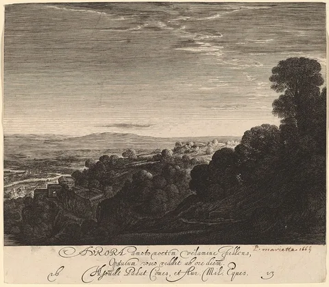 Hendrick Goudt, Landscape at Dawn: Aurora
