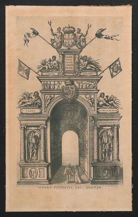 Pieter van der Borcht, Portugese triomfboog (achterzijde)