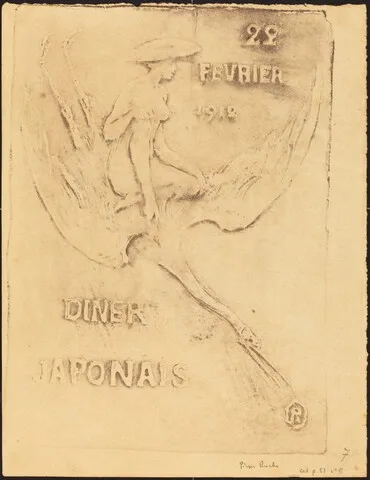 Pierre Roche, Femme et Cygne, 22 fevrier 1912, Diner Japonaise (Woman and Bird, 22 February 1912, J