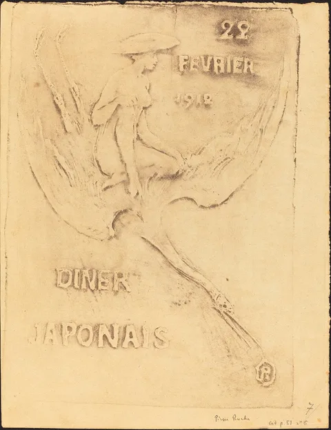 Pierre Roche, Femme et Cygne, 22 fevrier 1912, Diner Japonaise (Woman and Bird, 22 February 1912, J