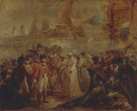 Henry Singleton, The Surrender of the Two Sons of Tipu Sahib, Sultan of Mysore, to Sir David Baird