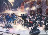 Charles William Jefferys, Arnold's column is shattered in fierce street fighting during the Battle of Quebec.