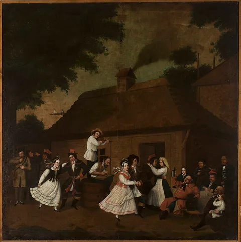 Michał Stachowicz, Dancing in front of the village inn