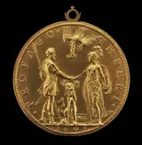 Guillaume Dupré, Louis XIII as Dauphin between Henri IV as Mars and Marie as Pallas Athena [reverse]