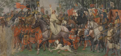 Albrecht De Vriendt, The Victorious Return of Bruges Citizens from the Battle of the Golden Spurs