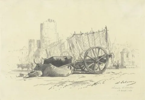 Maxime Lalanne, Ossenwagen te Sevilla