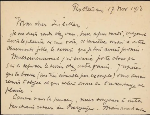Rodolphe Wytsman, Brief aan Philip Zilcken