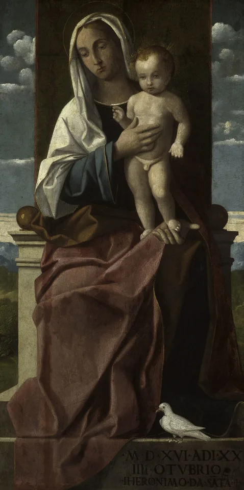 Girolamo da Santacroce, Virgin and Child Enthroned